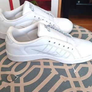All white gently worn Nikes
